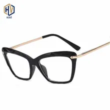 Новые модные кошачьи глаза очки оправа для мужчин и женщин квадратные металлические большие очки по рецепту очки