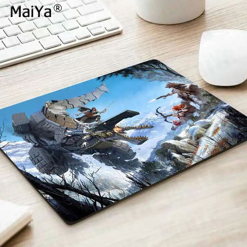 No Lock Edge18x22cm MaiYa New Horizon Zero Dawn Фон красивый коврик для мышки в стиле аниме Гладкий коврик для письма настольные компьютеры мат игровой коврик для мыши - Цвет: No Lock Edge18x22cm