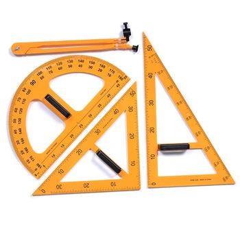 

2020 New Multifunction Teaching Ruler Set Triangle Compasses Protractor Measurement Ruler