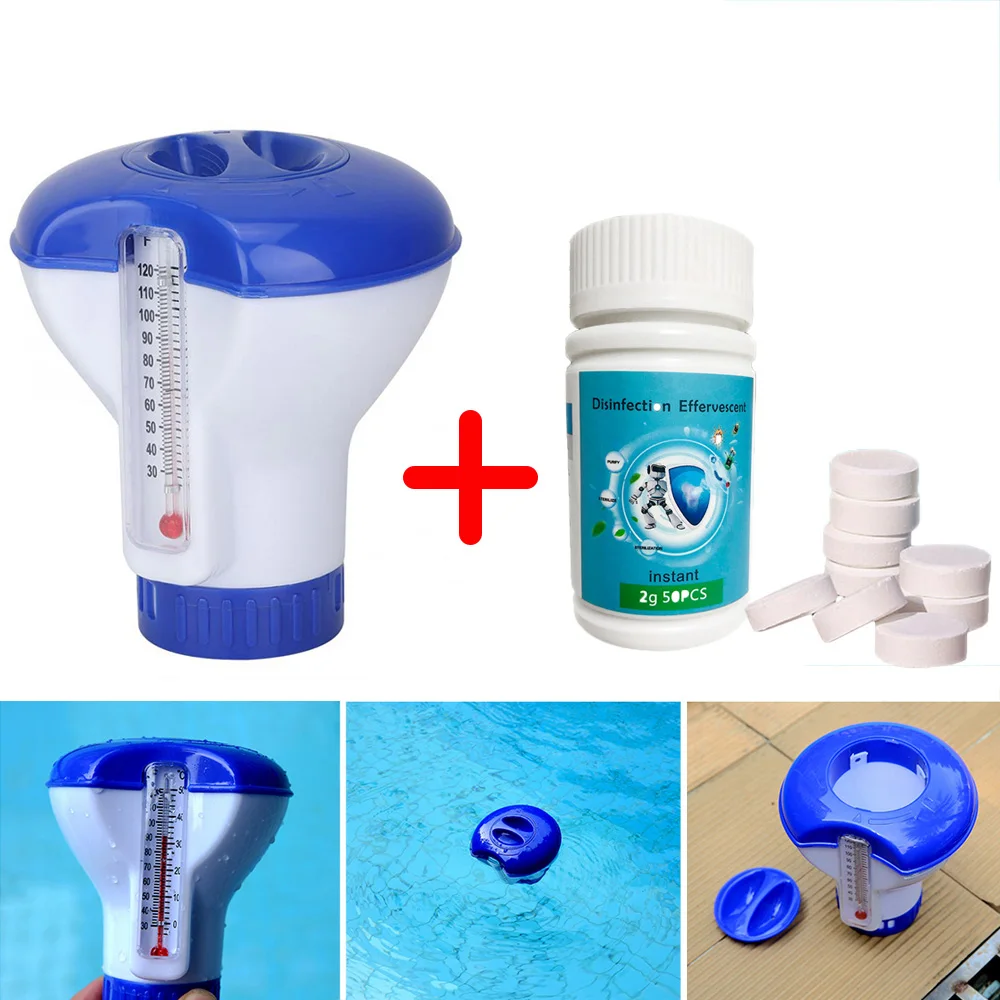 

Cleaning Chlorine Tablets Cage Disonfectant Swimming Pool Test Paper Clarifier Floating Dispenser Automatic Application Pump