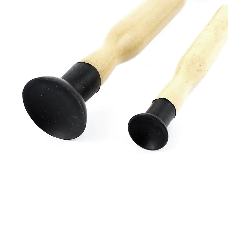 Double Ended Wooden Grip Valve Grinding Stick Lapping Tool Set 2 Pcs