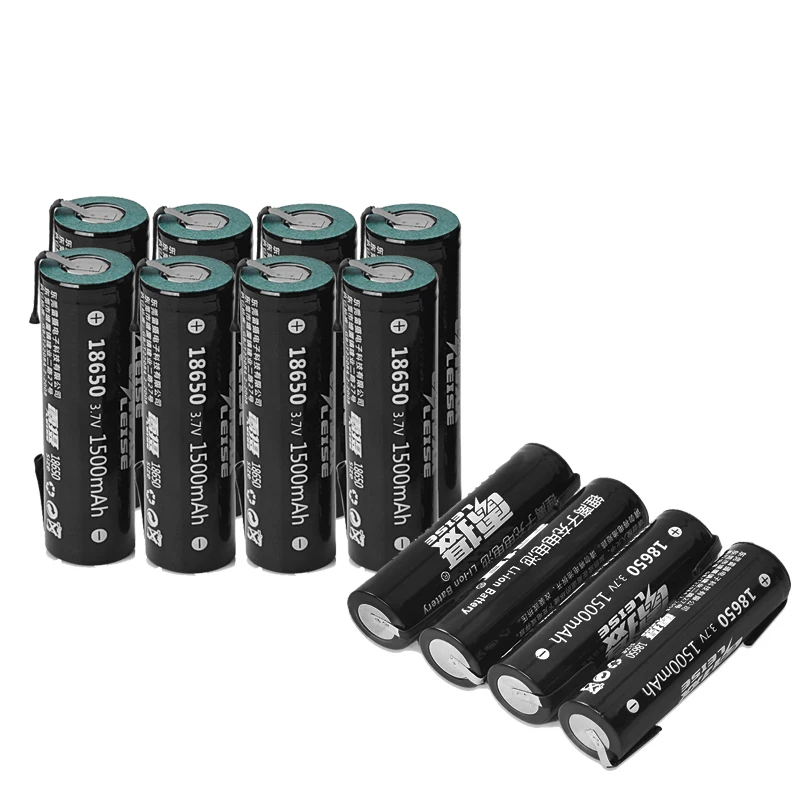 Leise 18650 1500 mah 3,7 V литий-ионная аккумуляторная батарея с сваркой никель листовые батареи для DIY power Bank - Цвет: 12pcs