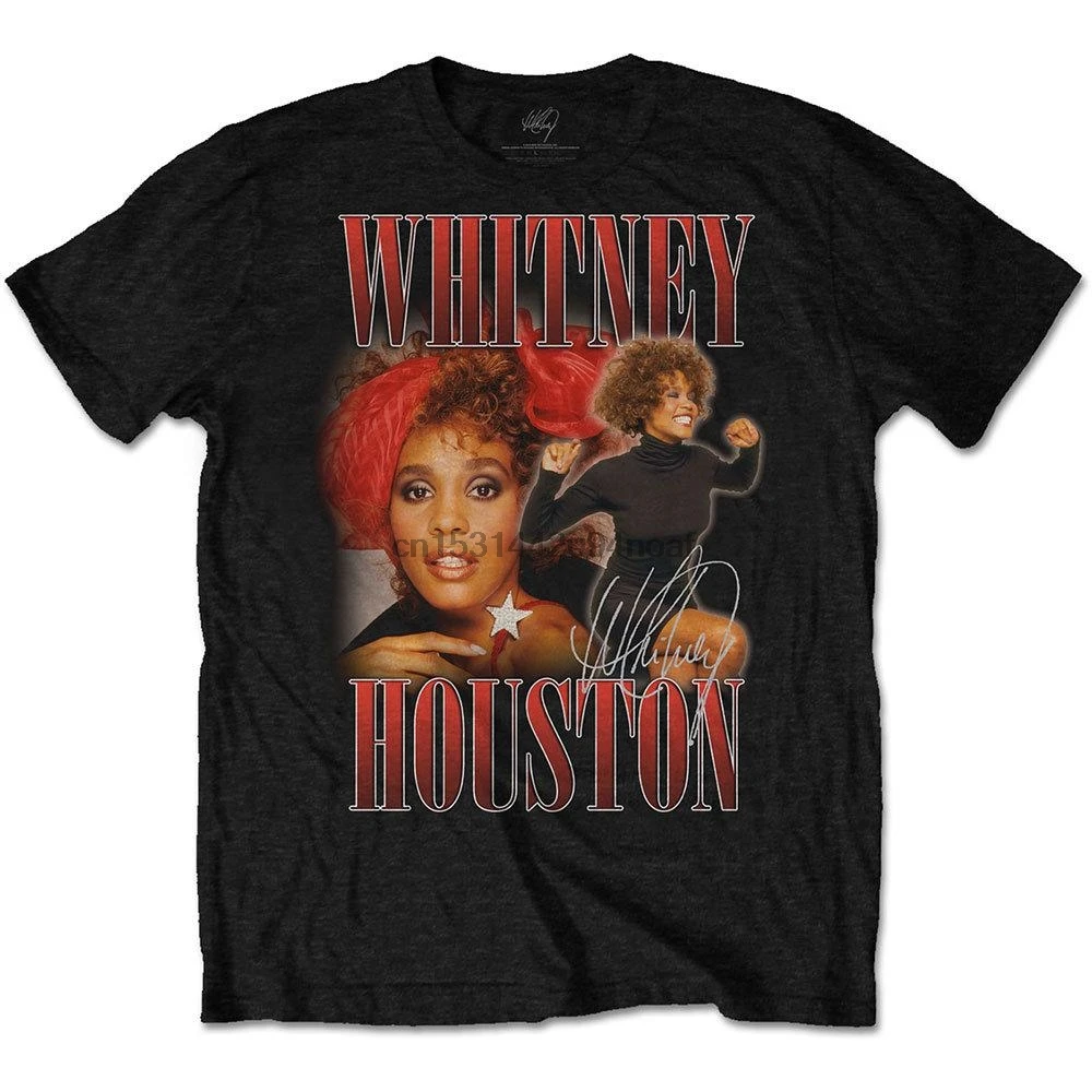 Черный Whitney Houston 90s дань уважения Официальный Футболка Мужская Унисекс | одежда
