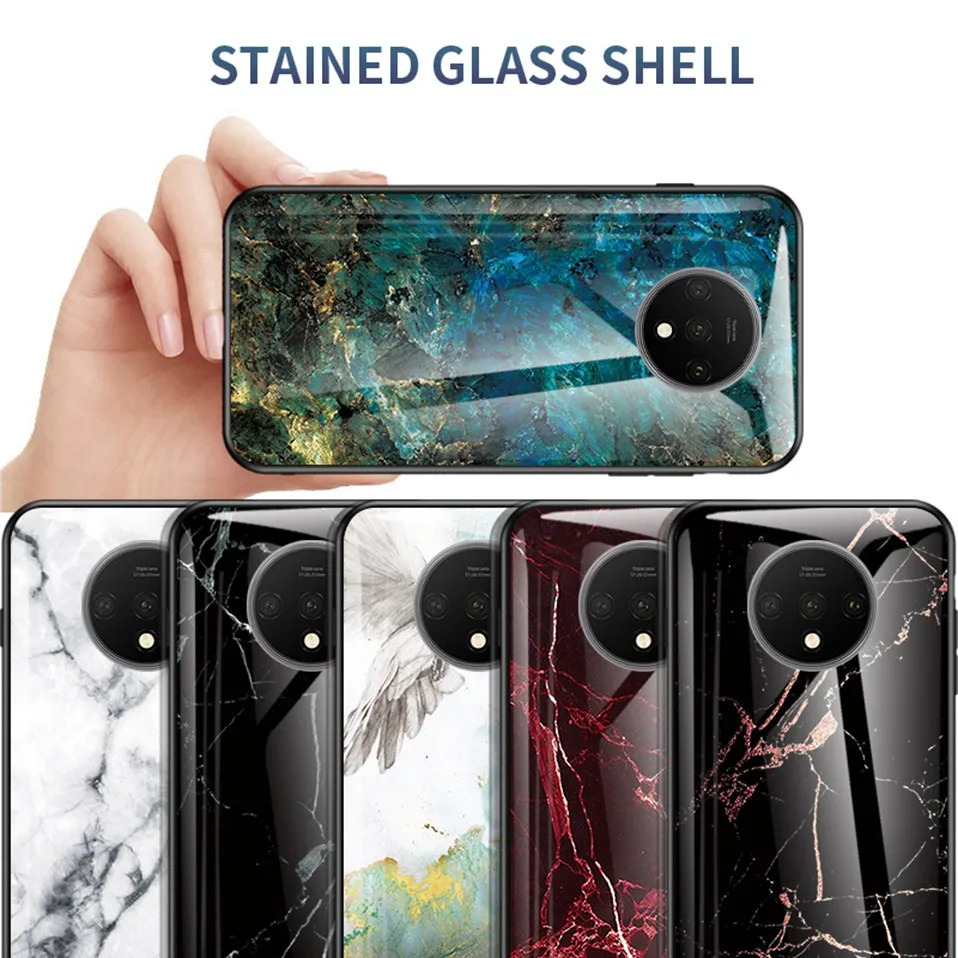 Luxury Tempered Glass Phone Case for Oneplus 7t 7 Pro 6 Original Back Cover Shockproof Case for One Plus 7t 7Pro 7 6t 5t 5 Coque (2)