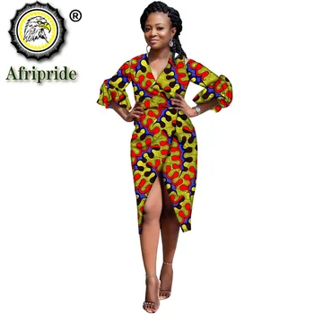 

African dresses for Women Clothing Dashiki dashiki outfits printed african clothes wrap dress v neck casual cotton S1925029