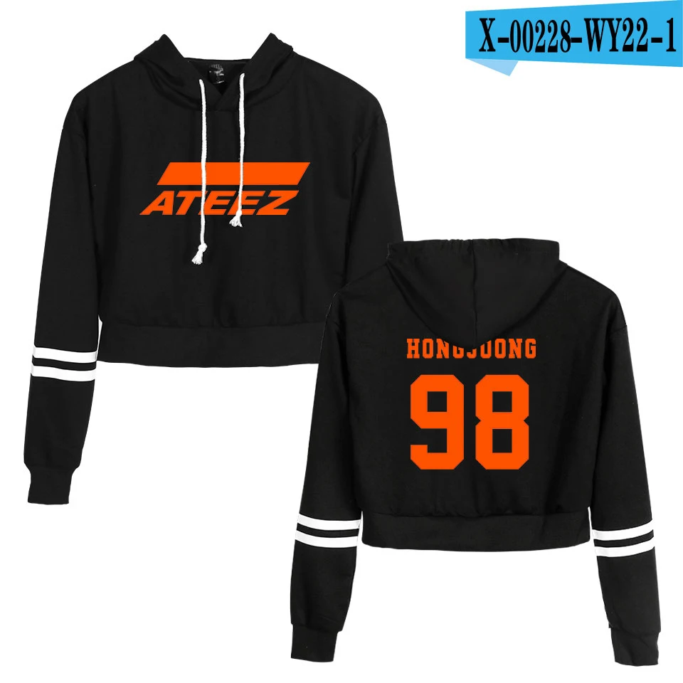 2D ATEEZ новая одежда с принтом пупка kpops Женская Повседневная весенняя одежда Топы Горячая Распродажа монолитные с длинным рукавом толстовки с принтом - Цвет: Picture color