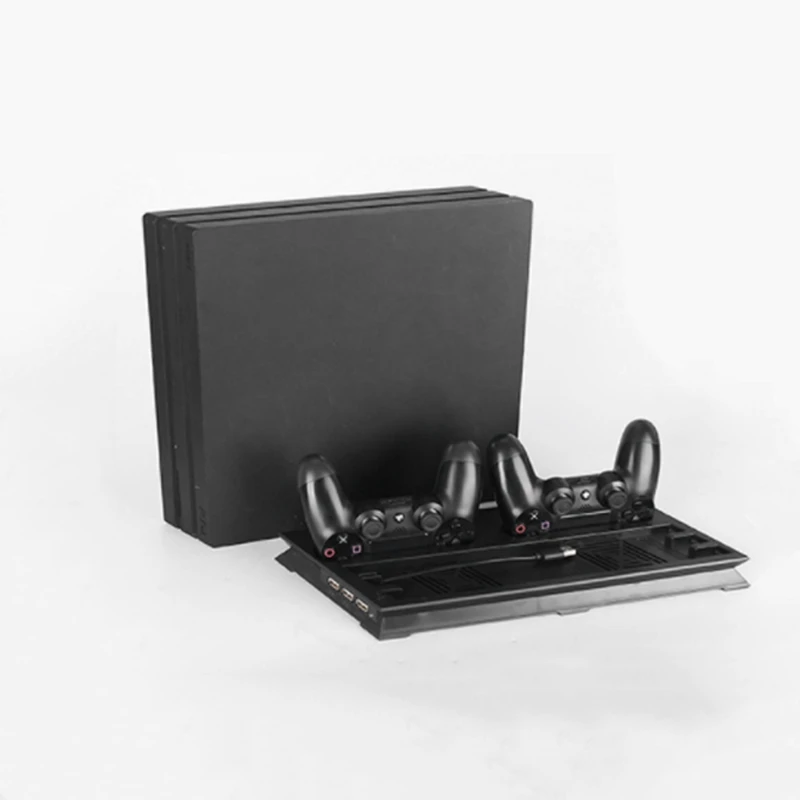 Вертикальная подставка с охлаждающим вентилятором для PS4 Pro, зарядное устройство для геймпада зарядная док-станция с 3 портами USB Hub