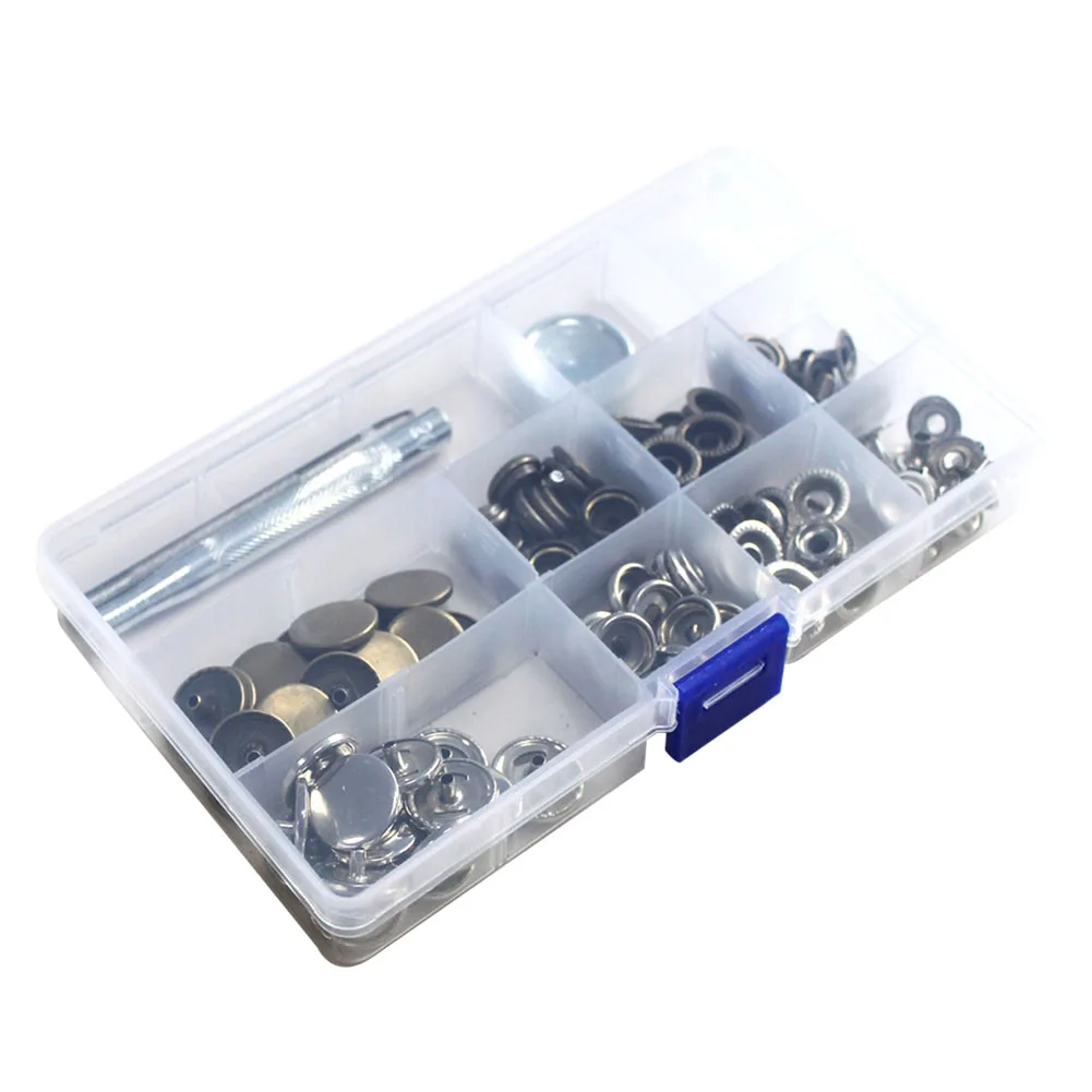 Sewing Press Set Snap Button Leather Clothes Metal Fasteners Craft Tool Studs - Цвет: 30pcs