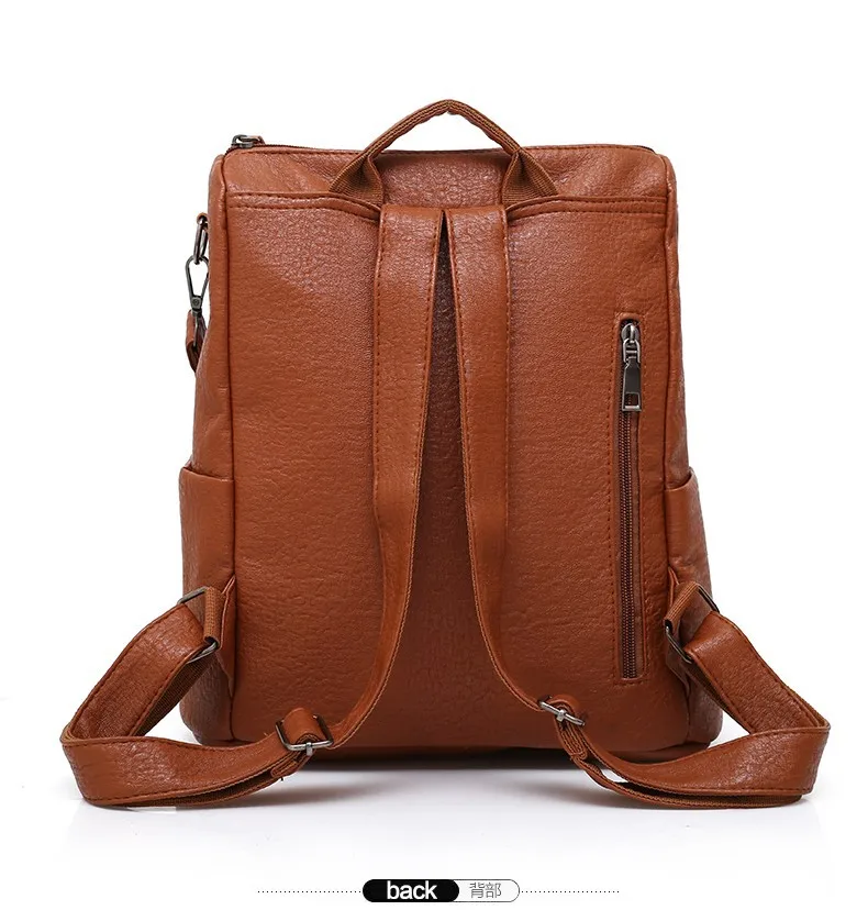 

2019 New Style Korean-style Fashion Anti-Theft Dual Purpose Soft Leather Large-Volume Women's Outdoor Backpack