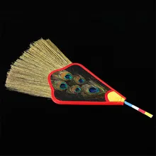 5/3/1 Eyes Tantric Buddhism Tibetan Dharma-Vessel Pink Reineckea Herb Exquisite Feather Satin Bumba Hand Fan Special Offer