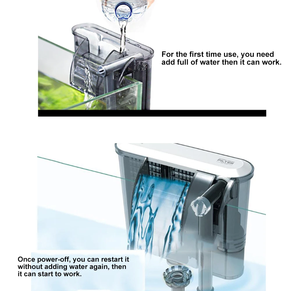 Внешний фильтр для аквариума водопад подвеска кислородный насос погружной подвесной фильтр пластины аквариумные аксессуары