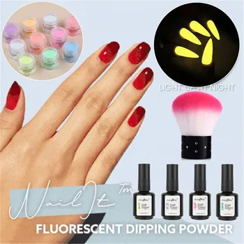 

4PCS Dipping Powder Set For Manicure Natural Dry Chrome Pigment No Need Lamp Cured Nail Art Glitter Holographic Powder