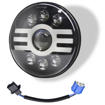 

7 Inch Round Angel Eye LED Headlight 500W 30000LM with Hi/Lo Beam DRL Amber Halo Ring for JEEP Wrangler JK TJ LJ