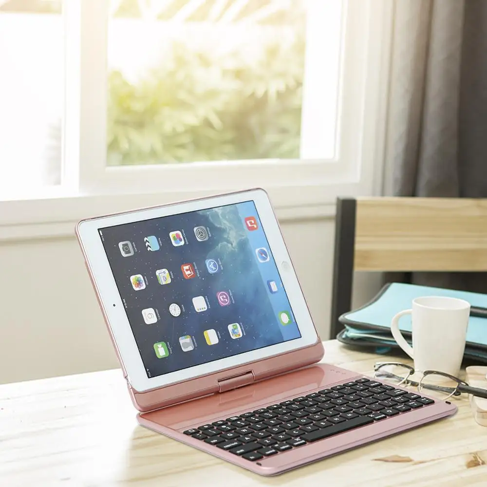 Для iPad 9 7 чехол с клавиатурой подходит для ipad Air 1 & 2 5 го и 6 поколения Pro вращающийся