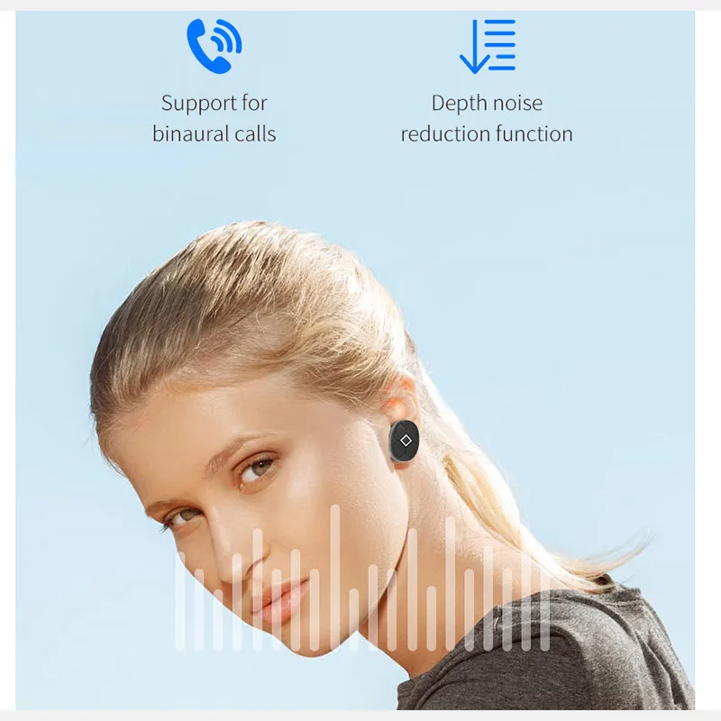 TWS V5 Bluetooth 5,0, бинауральные наушники для звонков, настоящие беспроводные наушники, водонепроницаемые, с шумоподавлением, Спортивная гарнитура с зарядным устройством