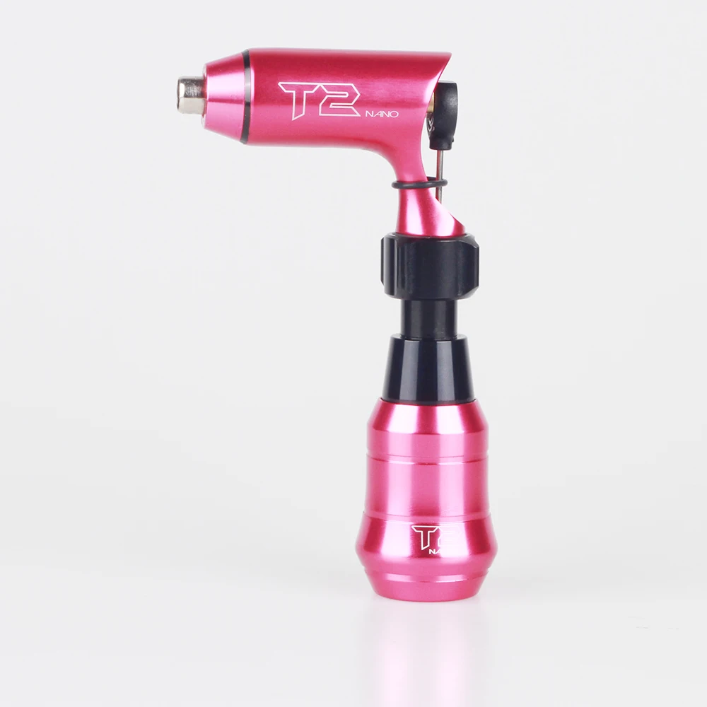 Pink Новая Профессиональная Т2 нано тату машина ручка мощная роторная Татуировка ручка пистолет макияж аппарат в виде ручки для татуажа бровей пистолет со шнуром и коробкой - Цвет: Pink