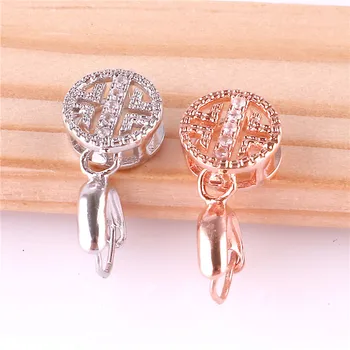 

5x Full Rhinestone Pinch Clip Bail Clasps Hooks Connector S925 Clip Fermoir Connecteur Collier For Necklace Pendant DIY Finding