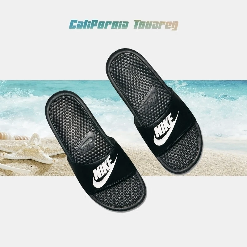 Nike BENASSI JDI женские тапочки унисекс Comfortab Черные Спортивные Тапочки противоскользящие сандалии Новое поступление#818736