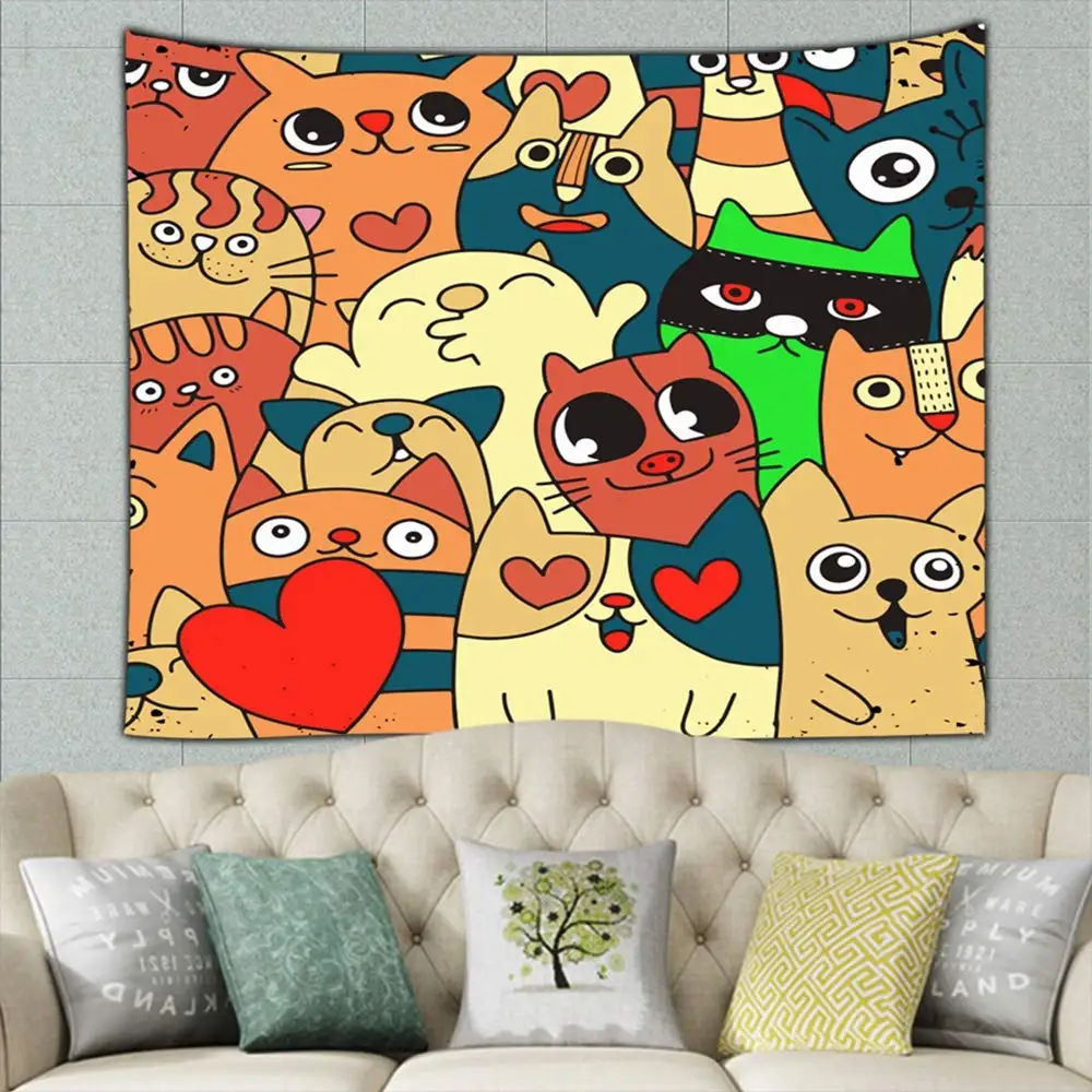 Забавные кошачьи иконы ручной гобелены с изображением животных на заказ | Дом и