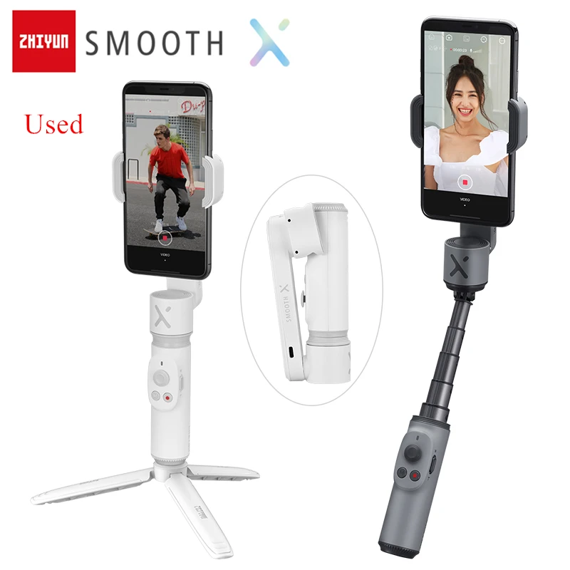 Б/у Zhiyun Smooth X селфи палка стабилизатор Gimbal Palo ручной vlog anti shake для iPhone Huawei Xiaomi Redmi