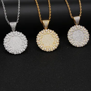 

Round Necklace Pendant in Crystal Hip Hop Man