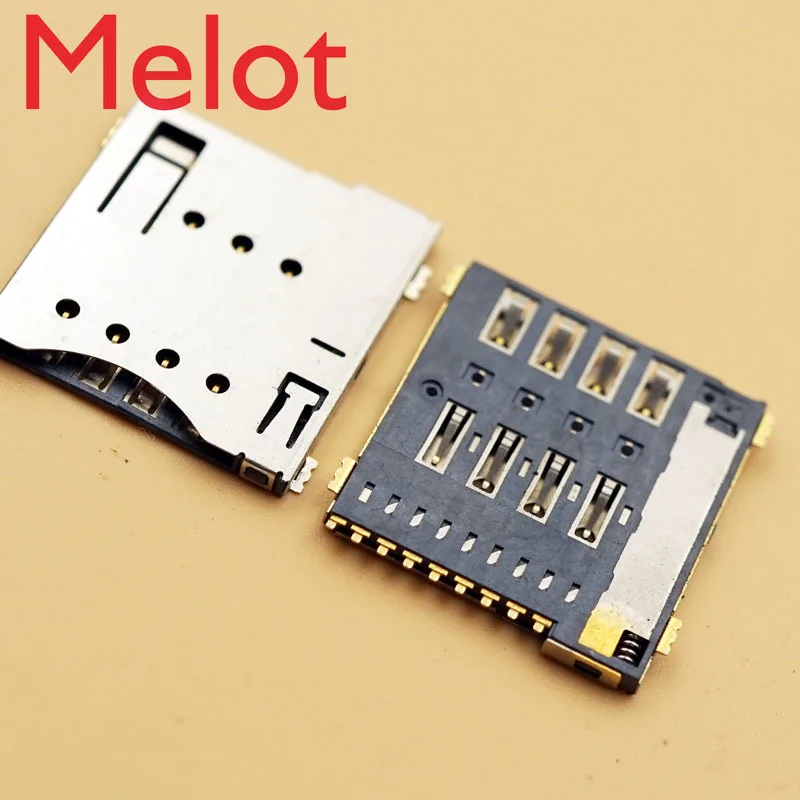 

100pcs MUP-C792 Original Micro SIM Card Connector Patch Self-piercing 6 +1 P / 8 +1 P SIM Card Slot Sockets