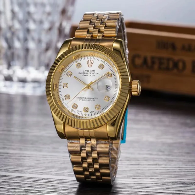 

Rolex- Men Quartz Watches Quartz Watch Stainless Steel Strap wristwatch classic business dress men watch04489