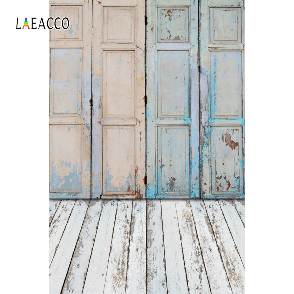 

Laeacco Grunge Old Wooden Door Floor Baby Portrait Photographic Backgrounds Customized Photographic Backdrops For Photo Studio