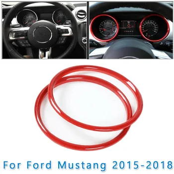 

2pcs High Quality Car Accessories Red Interior Dashboard Ring Cover Trim Decor For Ford Mustang 15-19 DIY Items