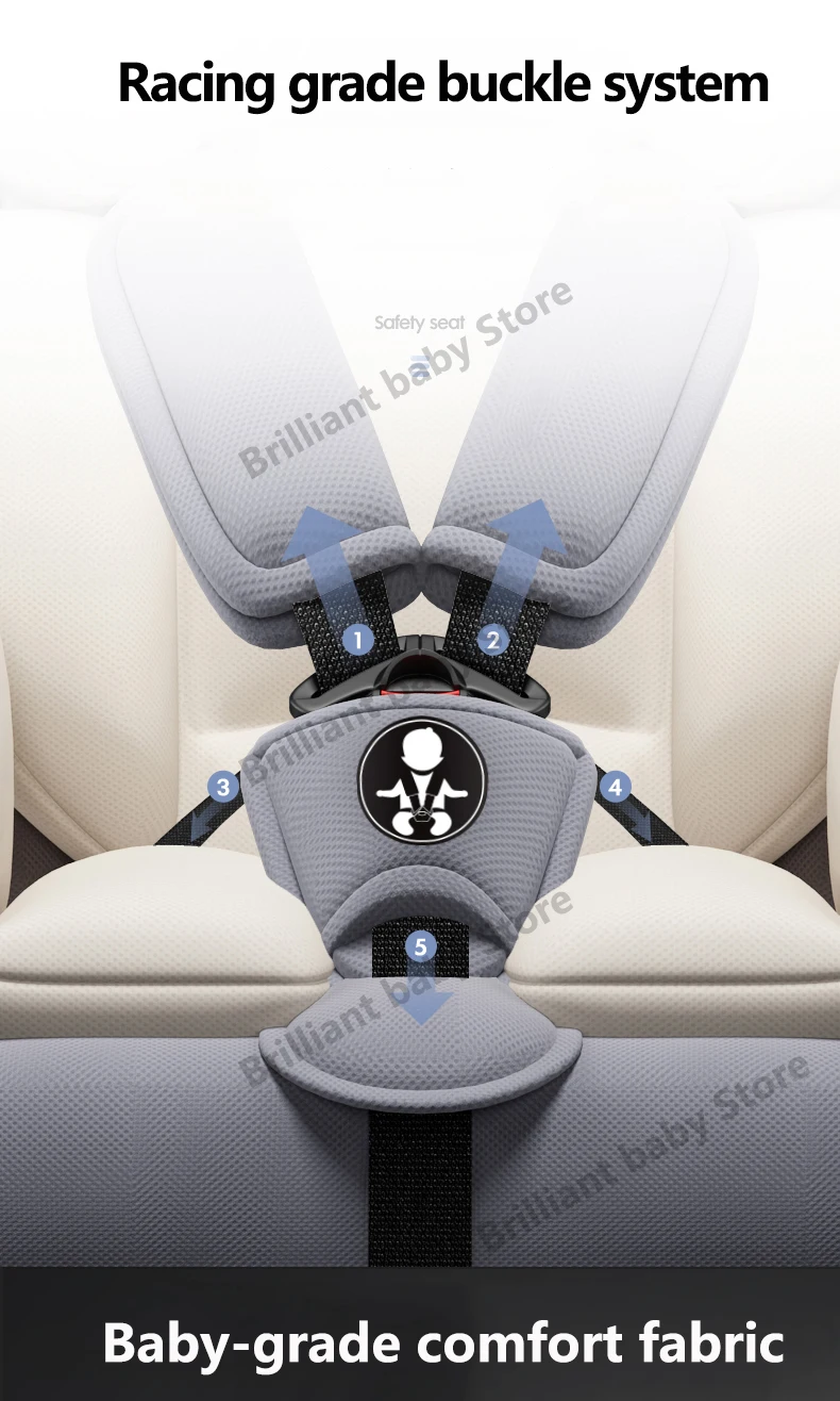 Автомобильное Универсальное Детское безопасное сиденье с поддержкой Isofix и защелкой для детей 0-12 лет, портативное безопасное сиденье для детей, регулируемое на 165 градусов