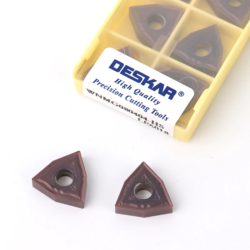 DESKAR 10 шт. WNMG080404-HS LF6018 WNMG080408-MQ LF6018 CNC Поворотная вставка лезвие из нержавеющей стали