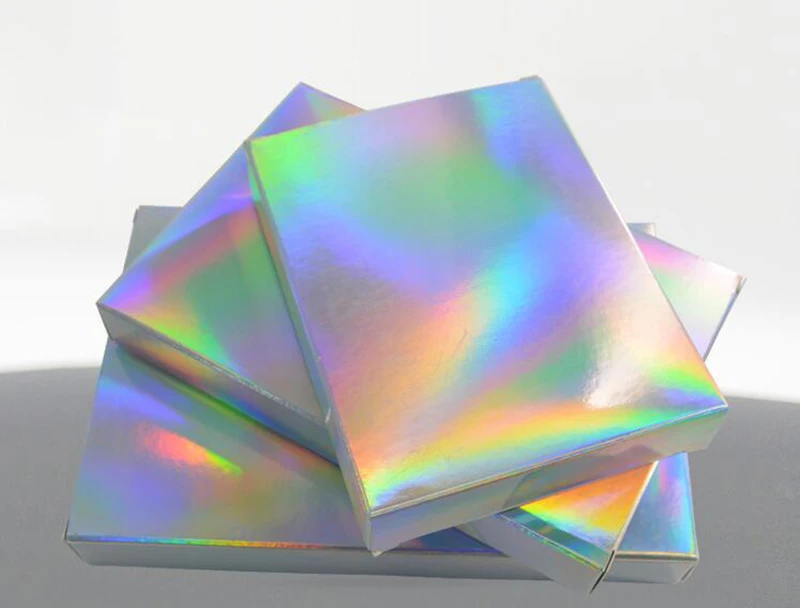 50 Pcs Holographic Gift Party Paper Box Laser Card Case Cartons Gift Boxes Cosmetics Package Candy Boxes Wedding Favour