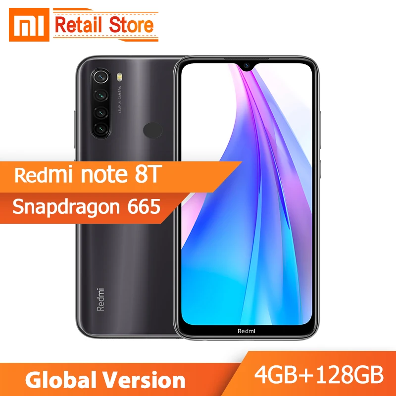 Xiaomi redmi Note 8 T 4 Гб 128 ГБ восьмиядерный смартфон Snapdragon 665 6 3 дюймов FHD 48MP