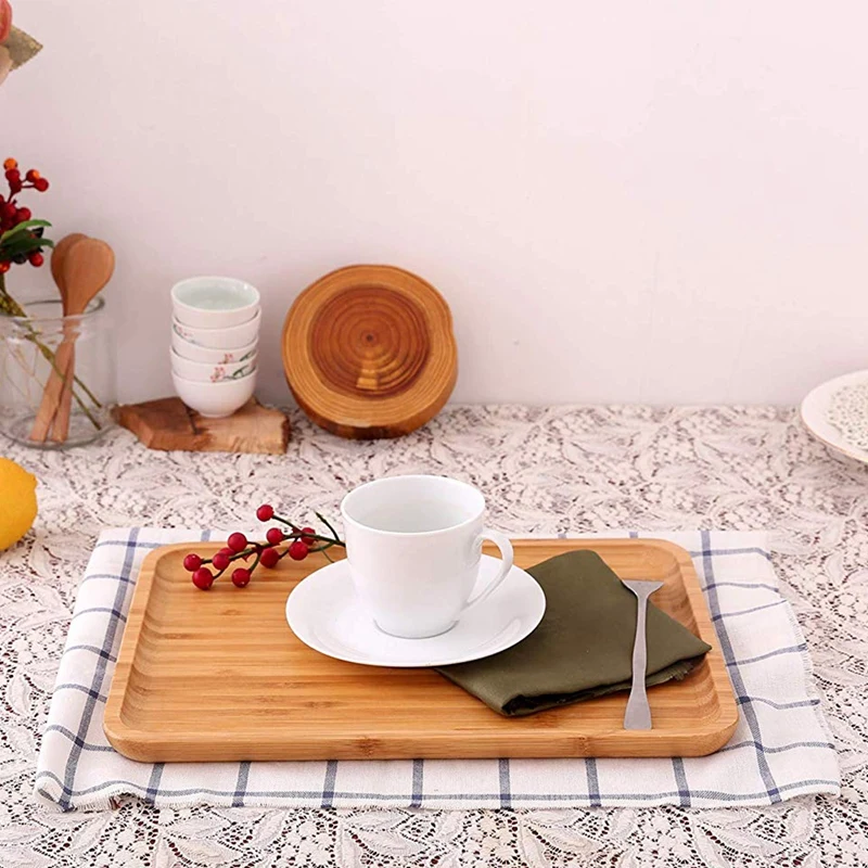 

Bamboo Tray Plates Cheese Plates Coffee Tea Serving Tray Fruit Platters Party Dinner Plates Sour Candy Tray