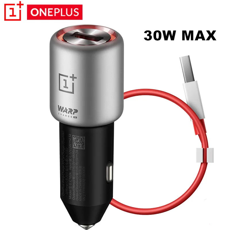 Оригинальное автомобильное зарядное устройство OnePlus Warp Charge 30 для OnePlus 7T нормальное QC для OnePlus 6 6T 7 Pro вход 12V 24V4. 5A выход 5 V/6A Max