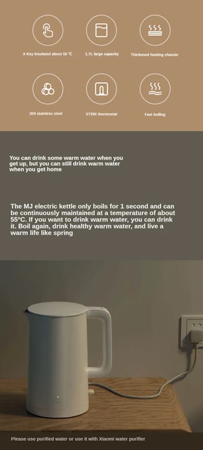 Gadgetoo Xiaomi Mijia Electric Water Kettle 1S Smart Constant Temperature Stainless Steel Electric Kettle