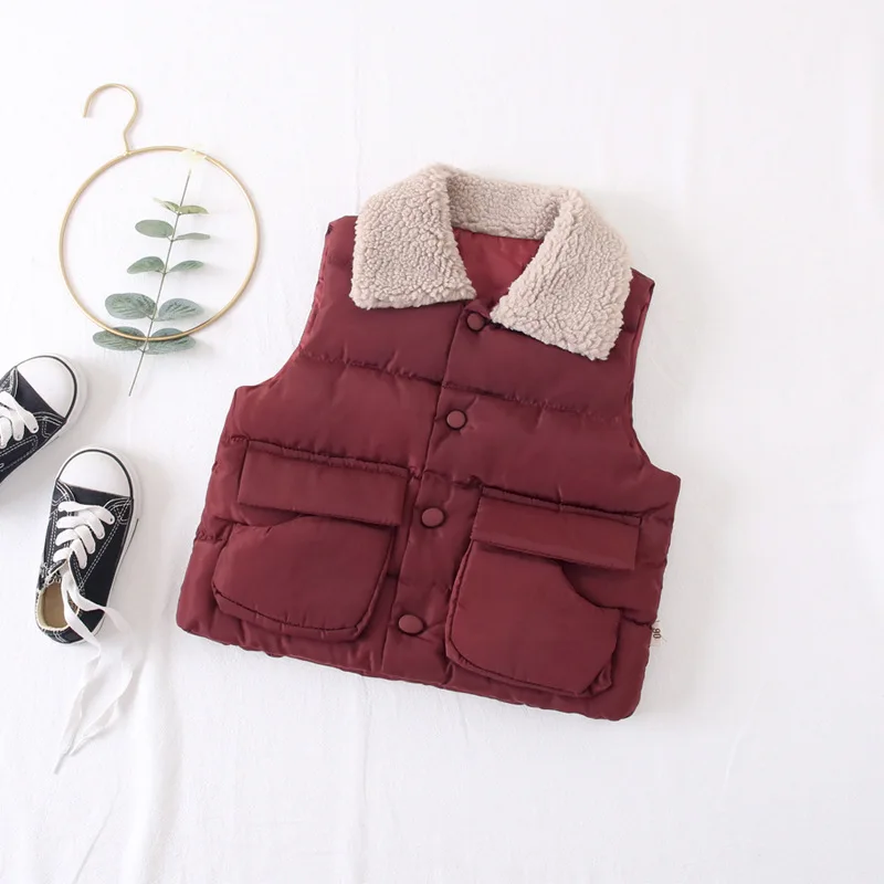 

2019 Boys Girls Vest Winter Autumn New Cotton Kids Vest Outerwear Boys Waistcoats Solid Casual Girl Waistcoat Children Coats