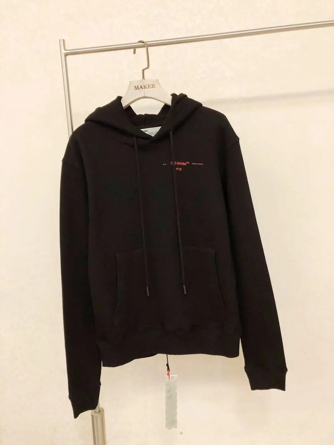 Высокое качество 19SS OFF-WHITE OW цифровое управление инъекция ограниченная крест стрелы Печать Мужская Пара Толстовка с капюшоном