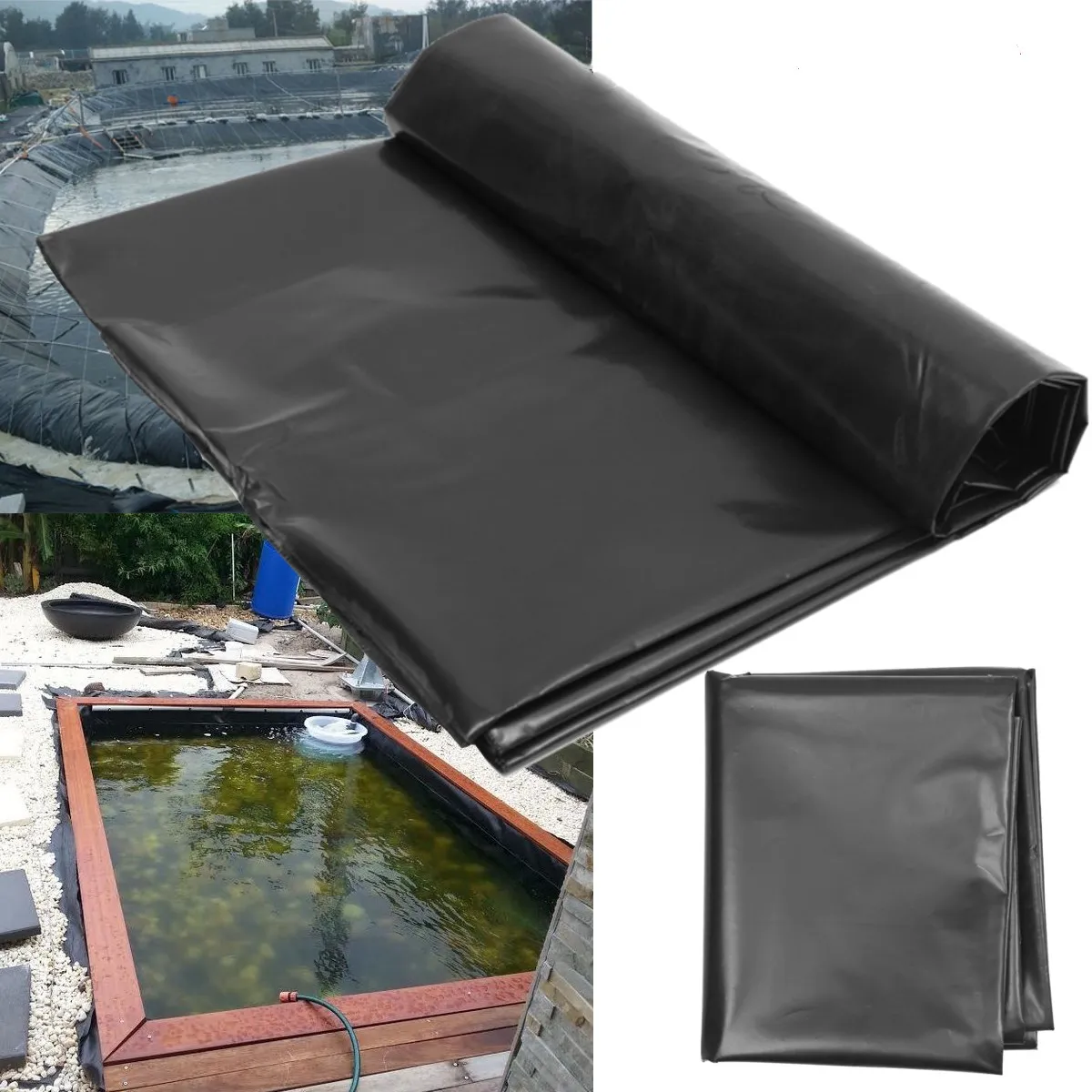 3X2M Black Fish Pond Liner Cloth Home Pool Reinforced HDPE Heavy