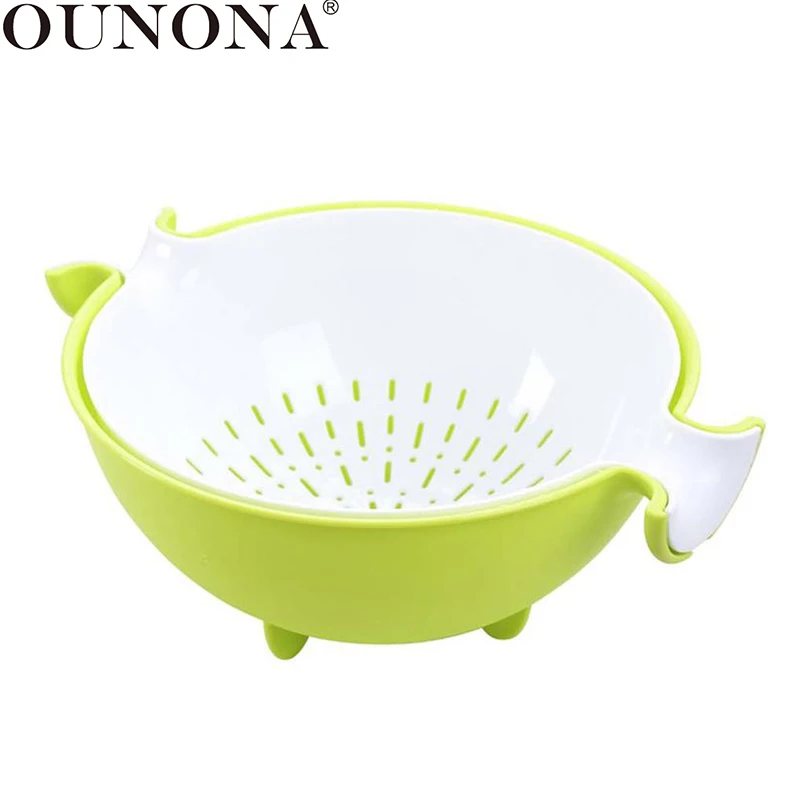 

OUNONA 2-in-1 Kitchen Strainer Basket Plastic Colander Bowl Washing Basket Detachable Fruit Vegetable Strainers Washing Basket