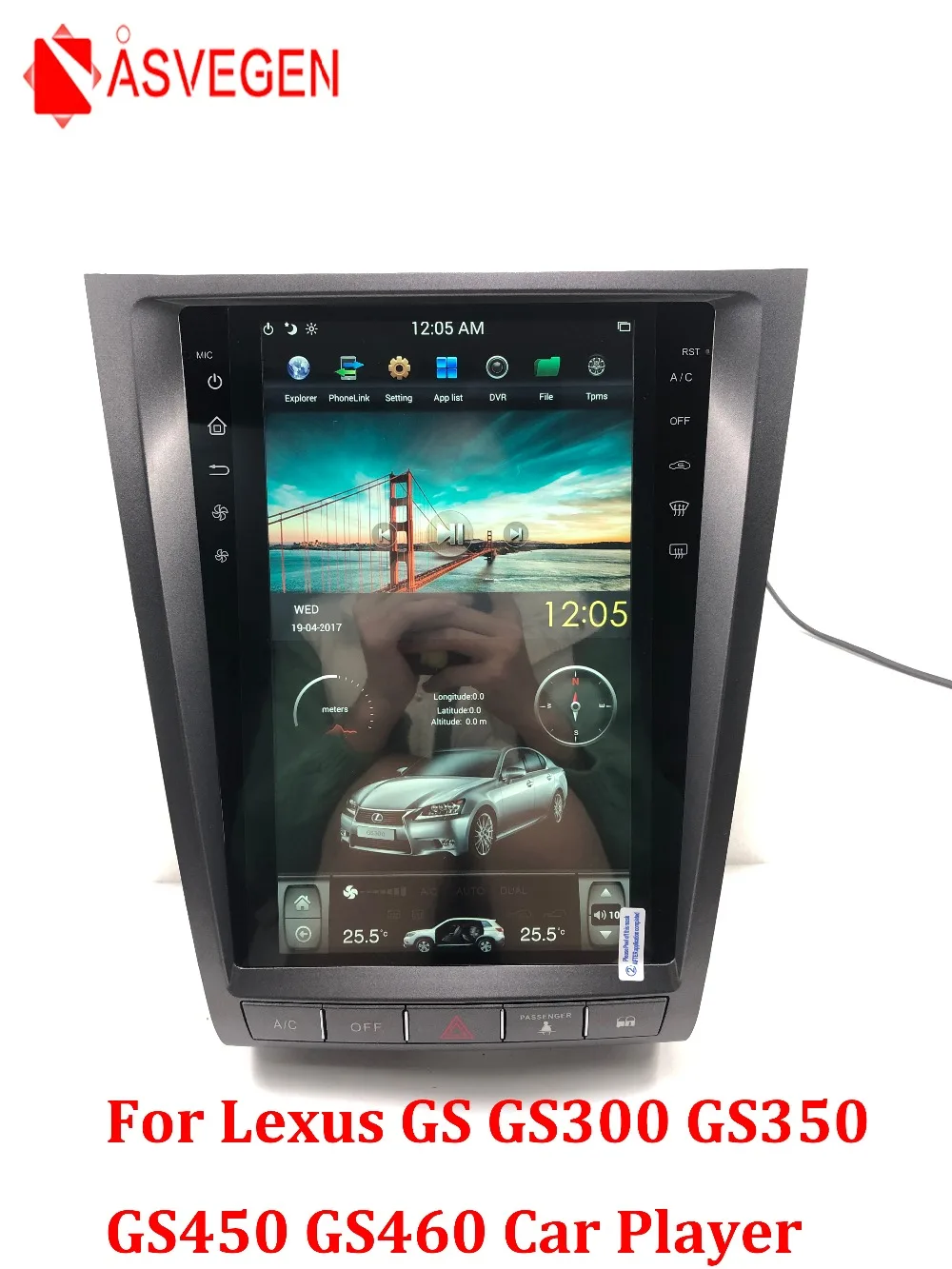 Clearance Tesla Style Android Car Multimedia DVD Player Head Unit For Lexus GS GS300 GS350 GS450 GS460 2004-2012 Radio GPS Navi Video 0