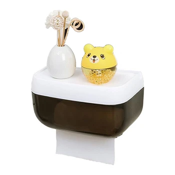 

Wall-Mounted Seamless Kitchen Paper Tissue Box Bathroom Punch-Free Tissue Storage Box