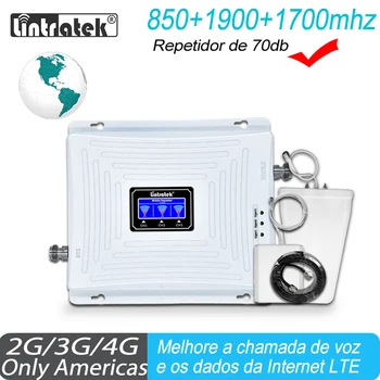 

Signal Repeater Lintratek 850 1900 1700 2G 3G 4G GSM Signal Amplifier 850 CDMA 2100 PCS 1700 AWS Booster Cellphone Amplifier