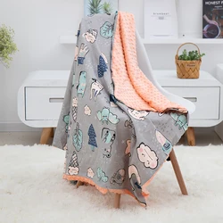 Baby Blanket For Boys Girls Animals Cotton Layer Toddler Receiving Blanket Throw For Stroller And Crib 80 X 100Cm