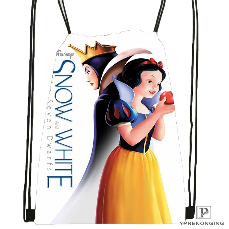 CustomSnow White Seven Dwarfs#1 походная сумка на шнурке милый рюкзак для детей(черная спинка) 31x40 см#180531-02-34
