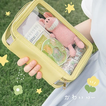 

Stationery Large-Capacity Pencil Case for Student Cute Visual Zippered Cartoon Buggy Bag Makeup Bag