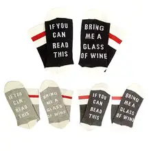 Custom wine socks If You Can Read This Bring Me a Glass of Wine autumn spring winter 2019 Halloween Christmas gift Sock Dropship bring wine request sentence color block ankle socks