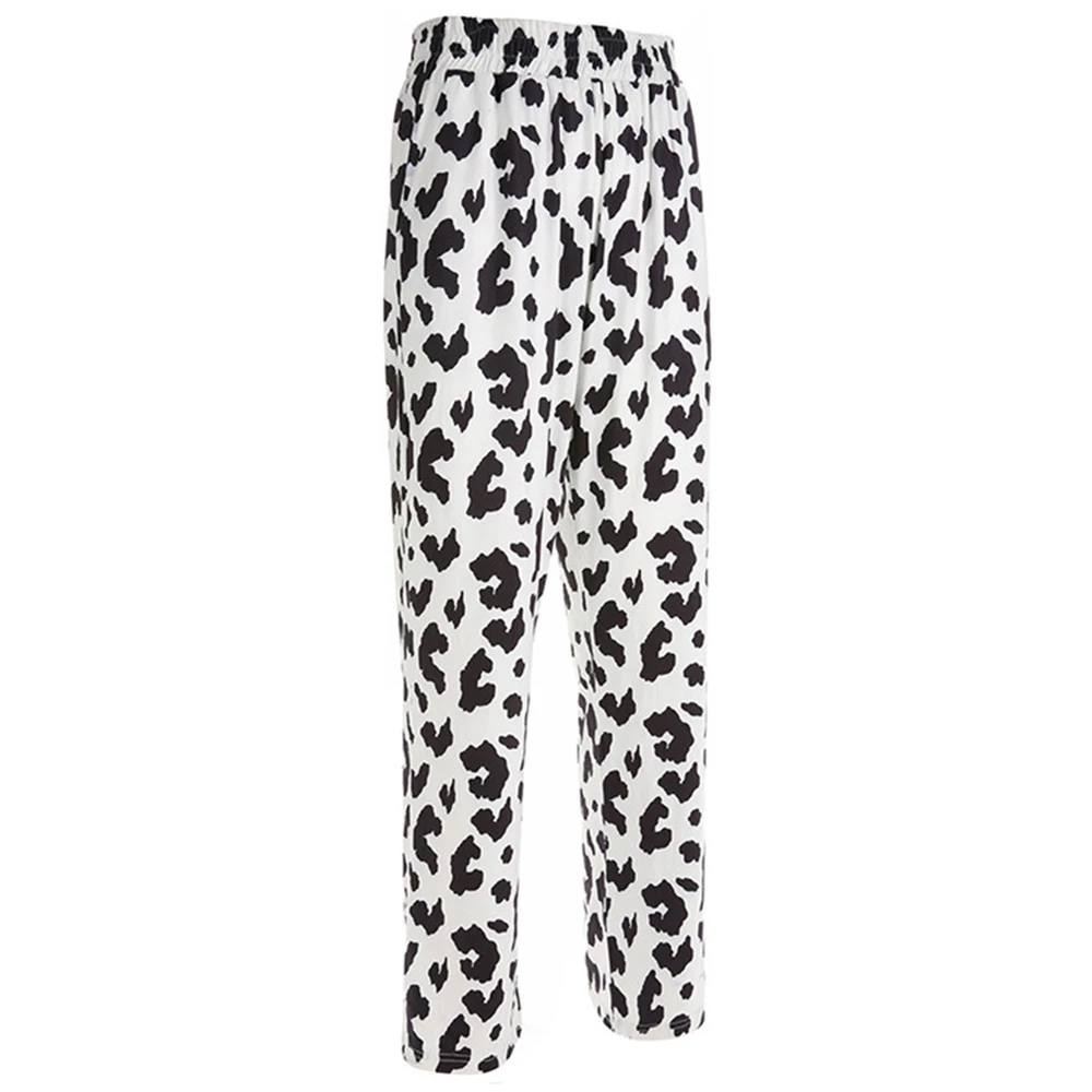 Популярные женские повседневные брюки с принтом молочной коровы эластичные брюки с высокой талией осенние прямые свободные модные брюки Pantalon Femme брюки