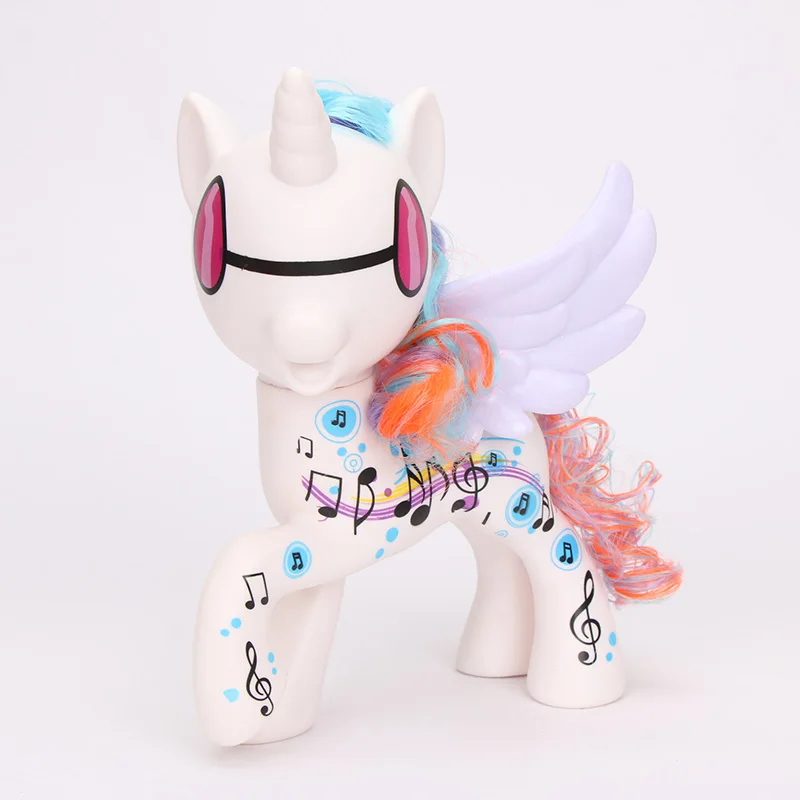 6 шт. 21 см игрушки My Little Pony Принцесса Селестия всех цветов радуги; платье маленькие пони Apple Jack ПВХ фигурки куклы пони и крылышками на спине и отдельны «Крылья» Рождество Gif