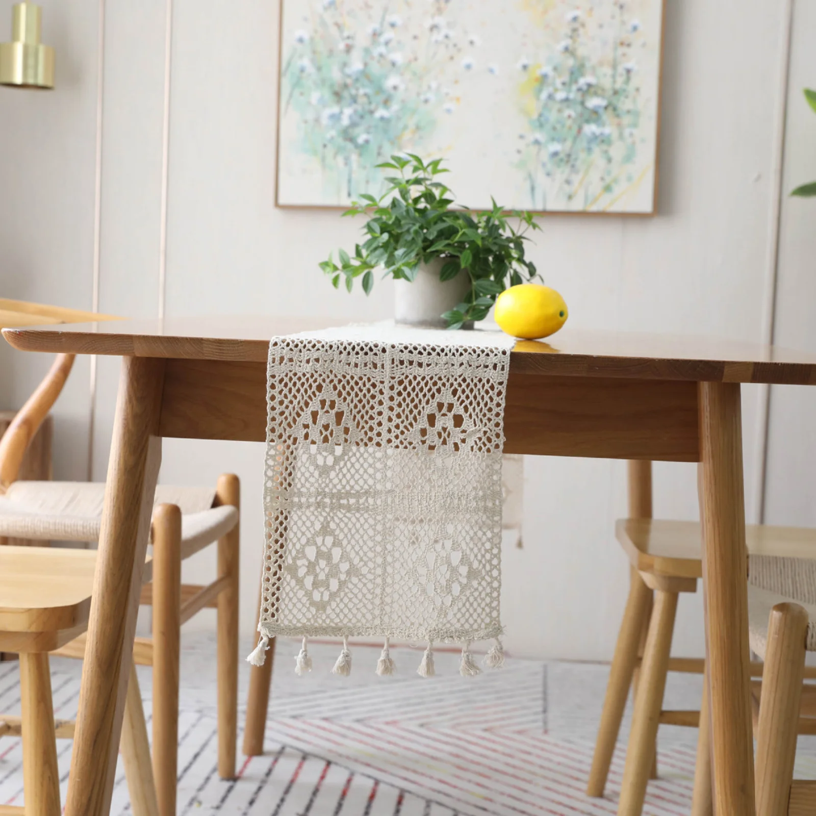 Chemin et set de table brodé - Collection Ghourza Snow